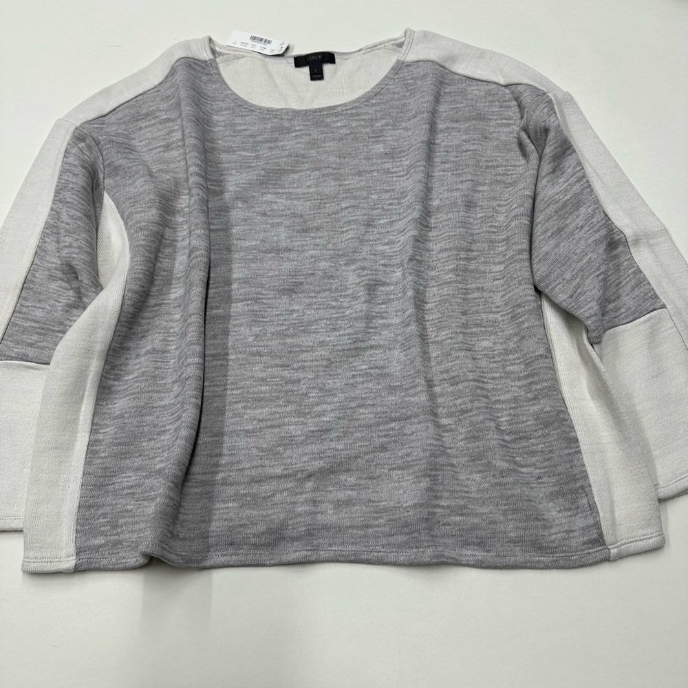 NWT J.crew women’s sweater cream grey size L B6471